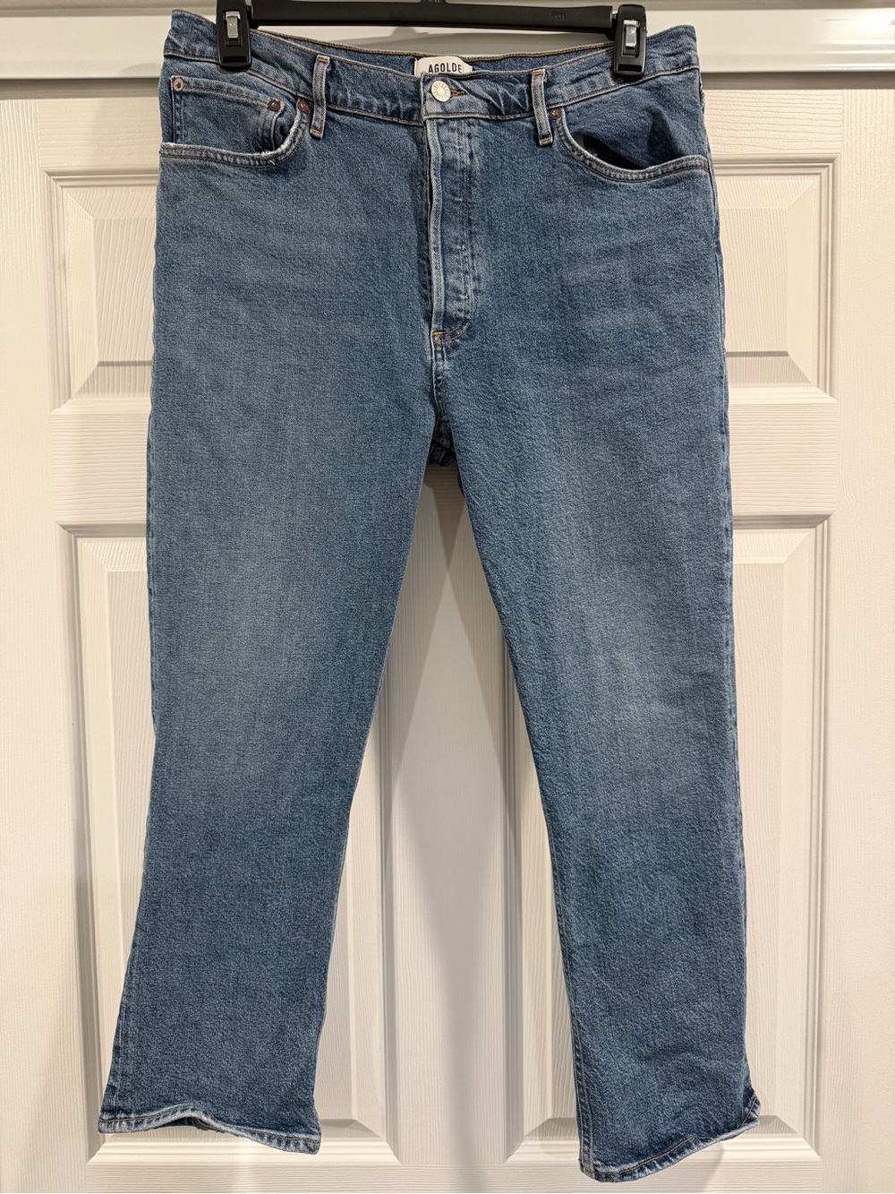 Agolde Riley Straight-Leg Medium Blue Jeans Size 33